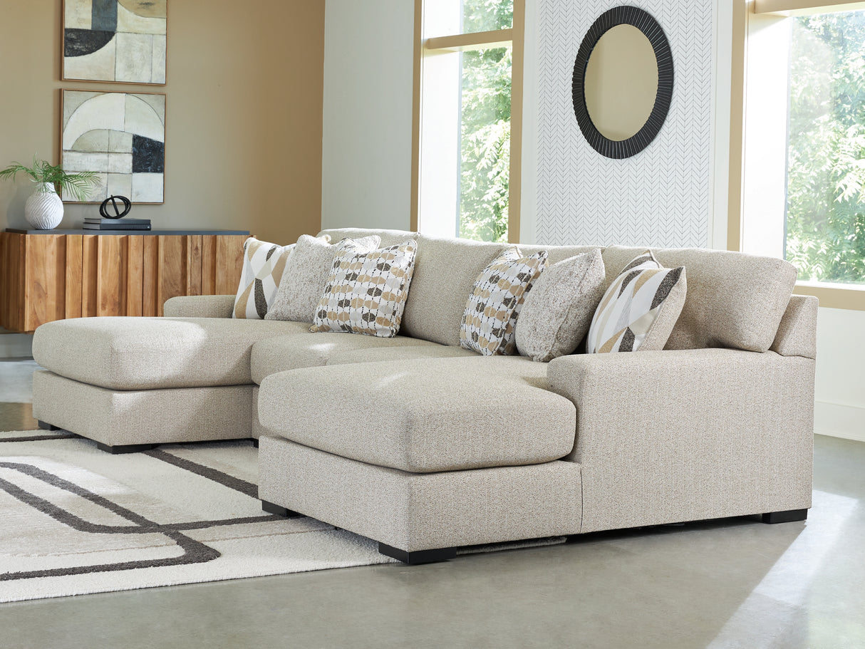 Mega Furniture - Ashley Furniture - Laurelgrove Sectional - RAF 3-Piece Double Chaise Sectional / Pebble - 75105S7