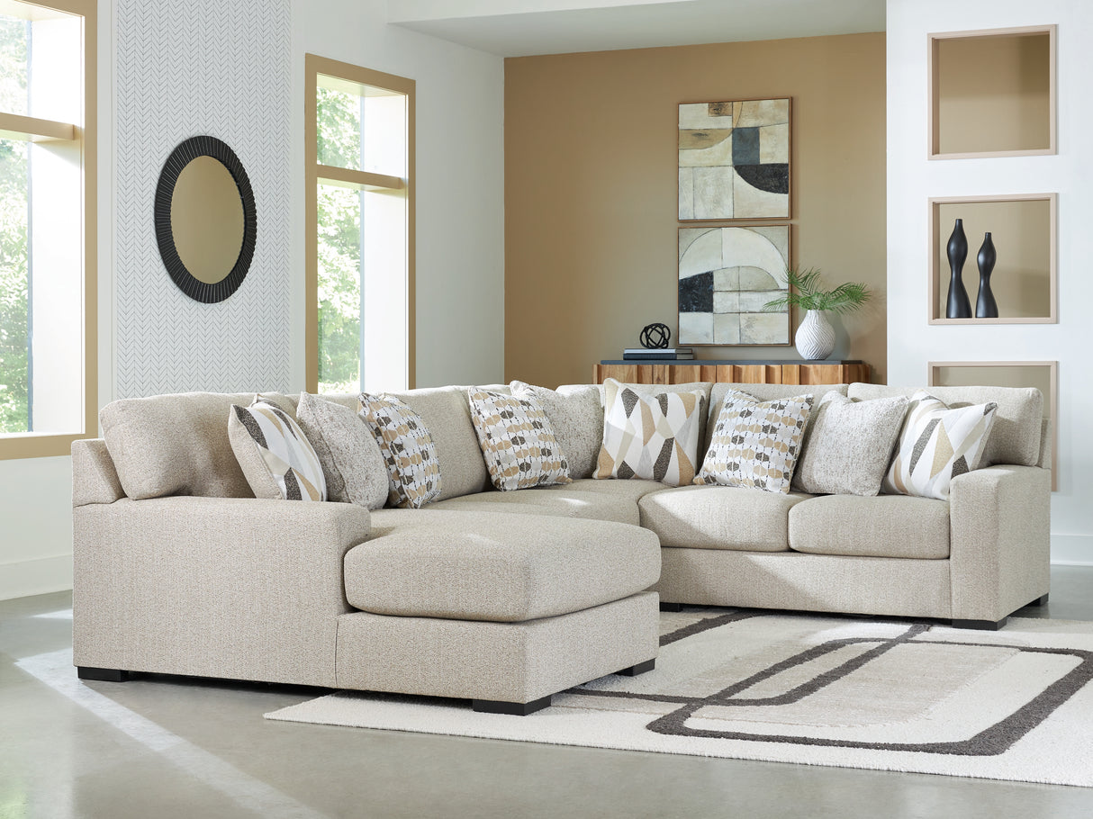 Mega Furniture - Ashley Furniture - Laurelgrove Sectional - RAF 3-Piece Double Chaise Sectional / Pebble - 75105S7