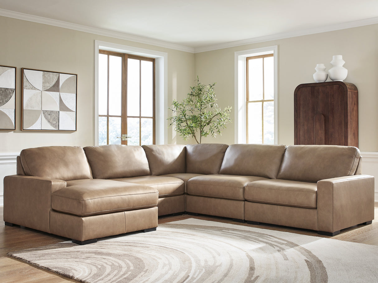 Mega Furniture - Ashley Furniture - Veronella Sectional - RAF 5-Piece Sectional with Chaise / Sahara - 76106S12