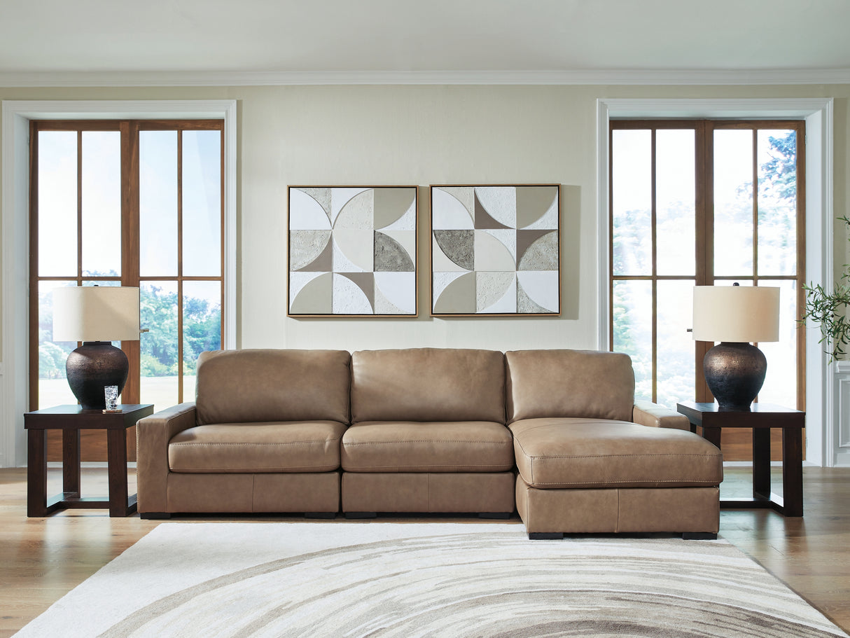 Mega Furniture - Ashley Furniture - Veronella Sectional - RAF 3-Piece Sectional with Chaise / Sahara - 76106S6