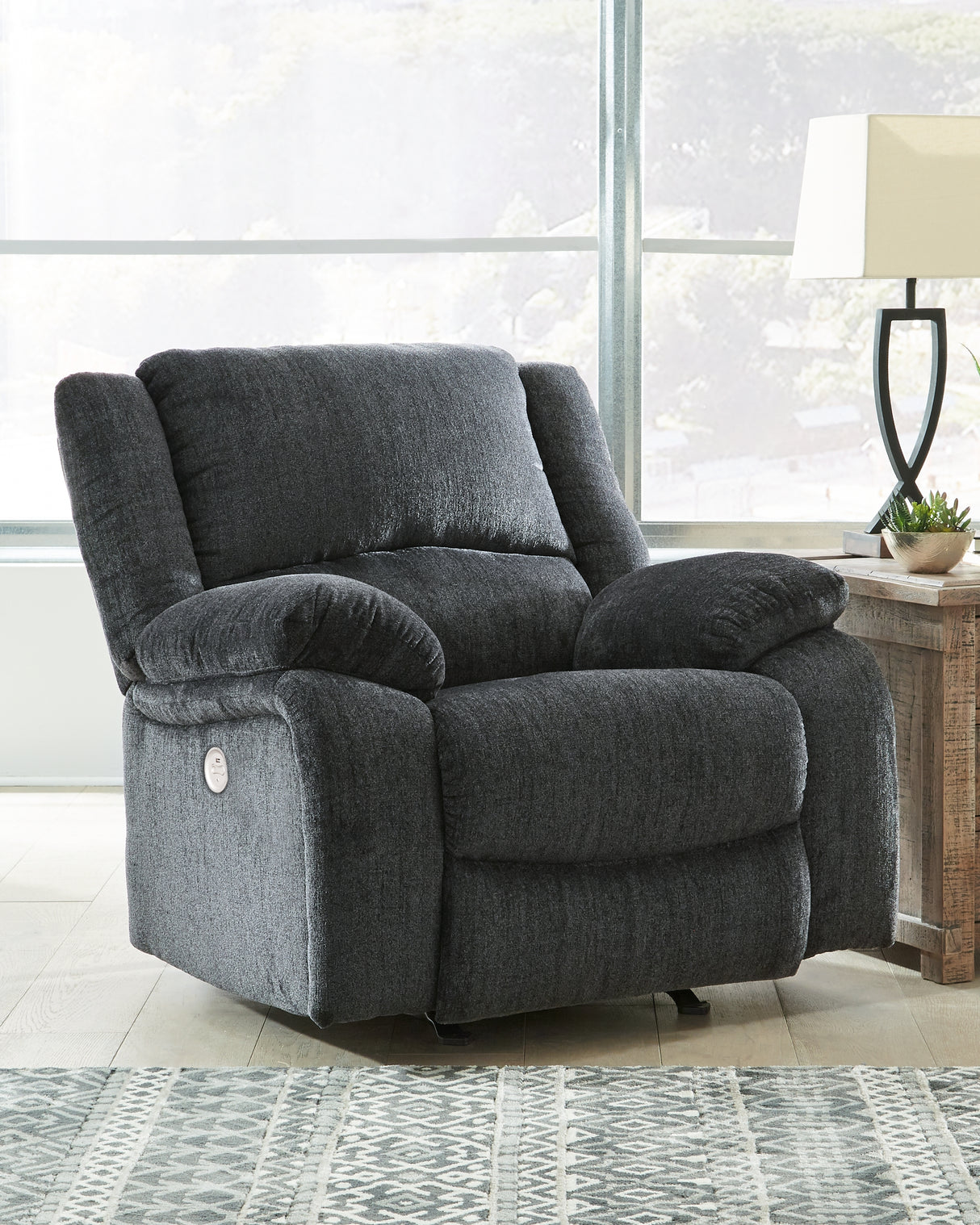 Mega Furniture - Ashley Furniture - Draycoll Living Room - Power Rocker Recliner / Slate - 7650498