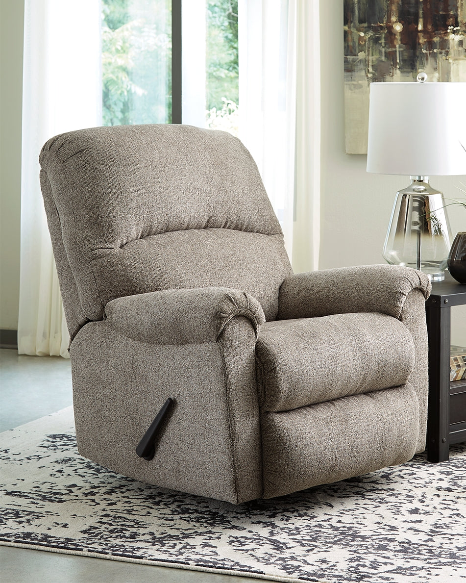 Mega Furniture - Ashley Furniture - Ballinasloe Living Room - Rocker Recliner / Platinum - 8070225