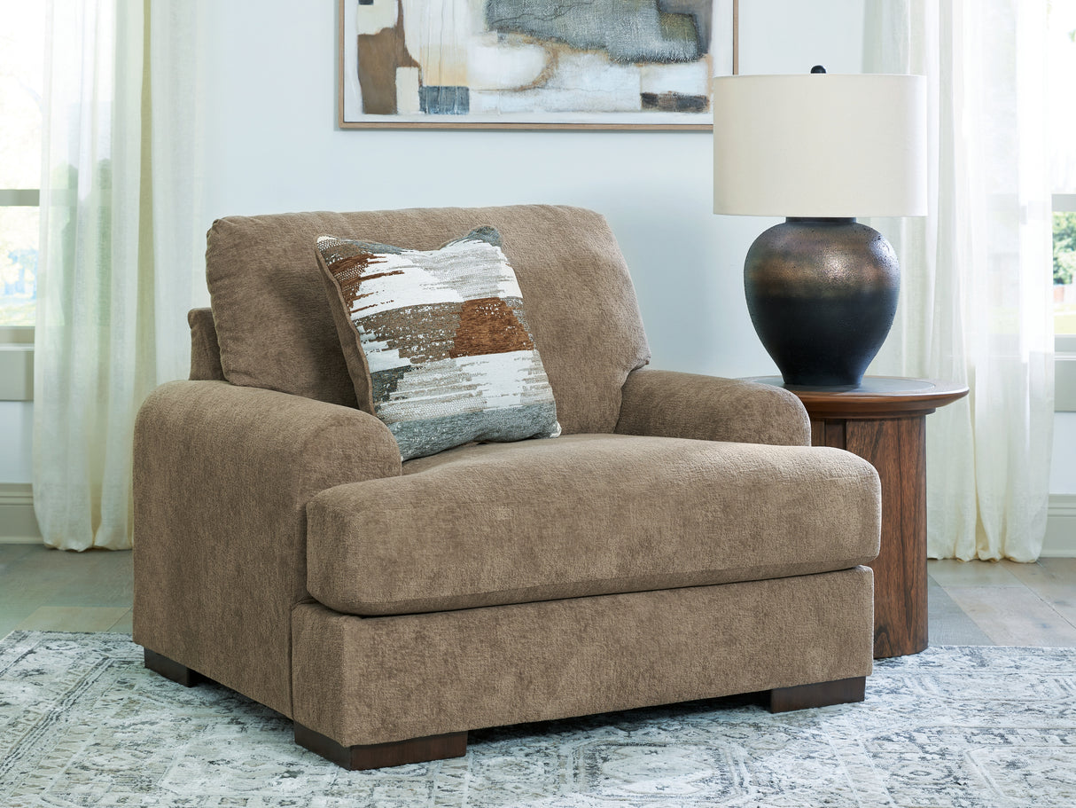 Mega Furniture - Ashley Furniture - Jayne Park Living Room - Chair and a Half / Pecan - PC8150523