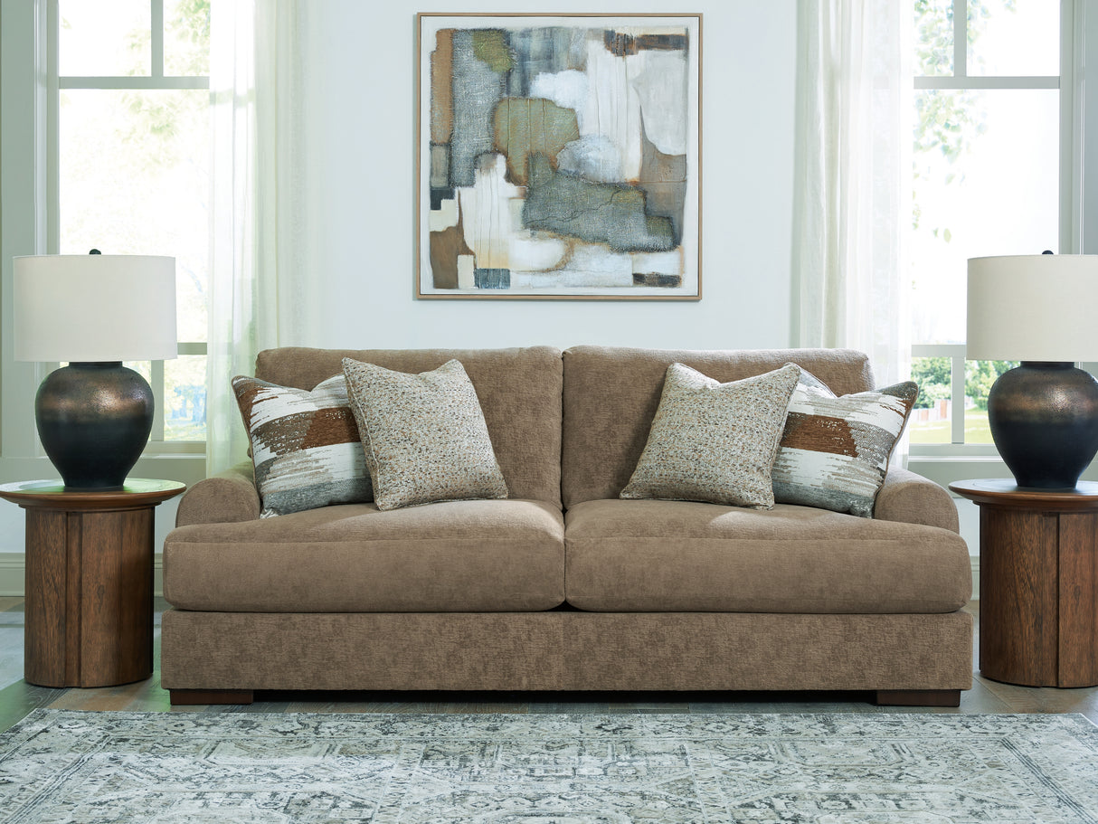 Mega Furniture - Ashley Furniture - Jayne Park Living Room - Sofa / Pecan - PC8150538