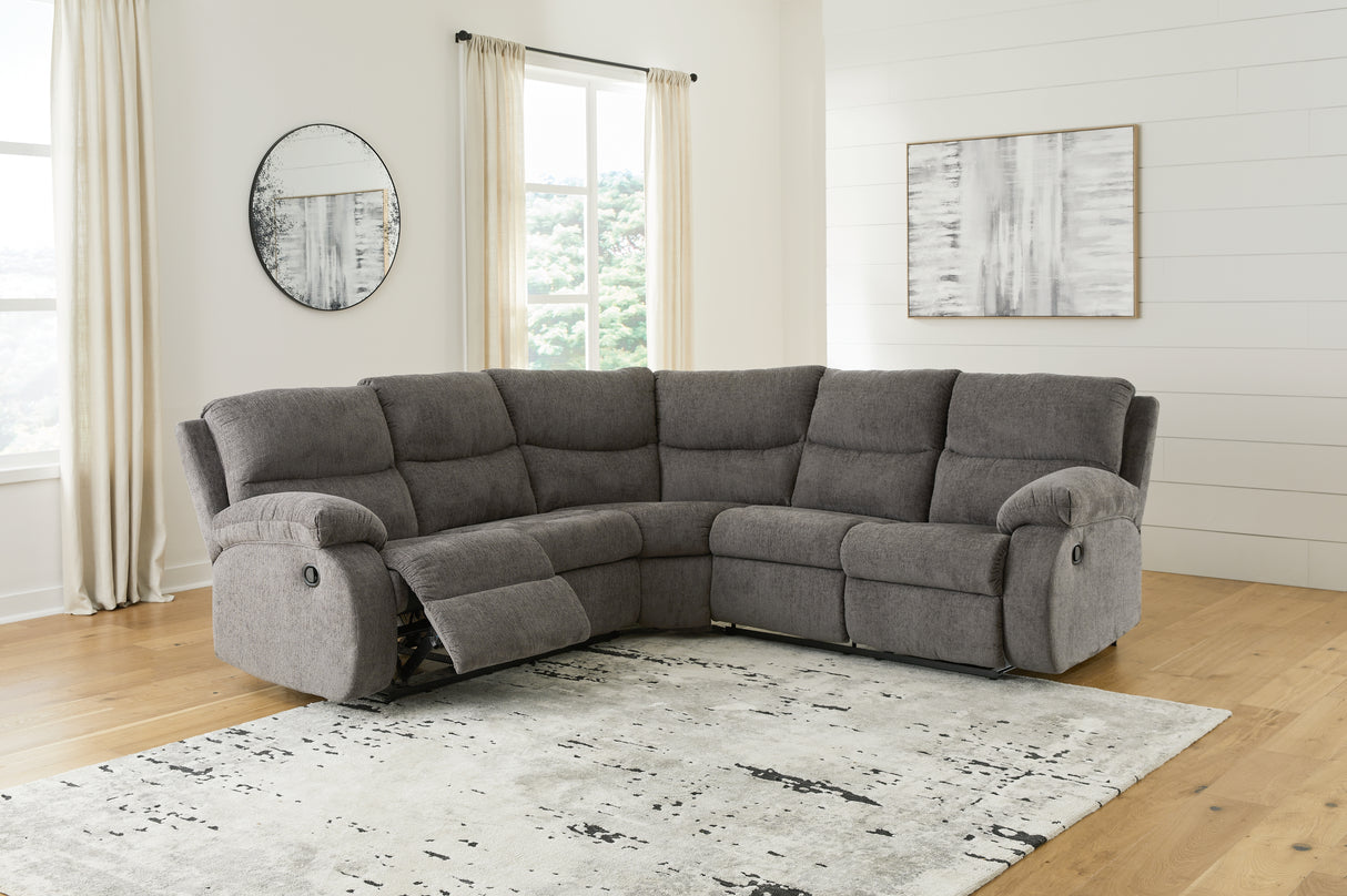 Mega Furniture - Ashley Furniture - Museum Sectional - 2-Piece Reclining Sectional / Pewter - 81807S2