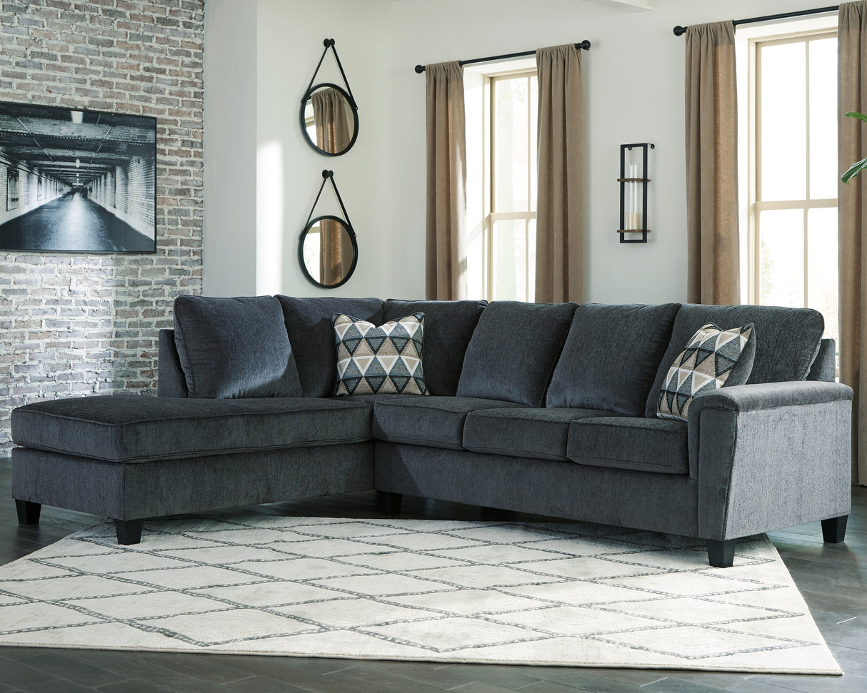 Mega Furniture - Ashley Furniture - Abinger Sectional - RAF 2-Piece Sectional with Chaise / Smoke - 83905S1