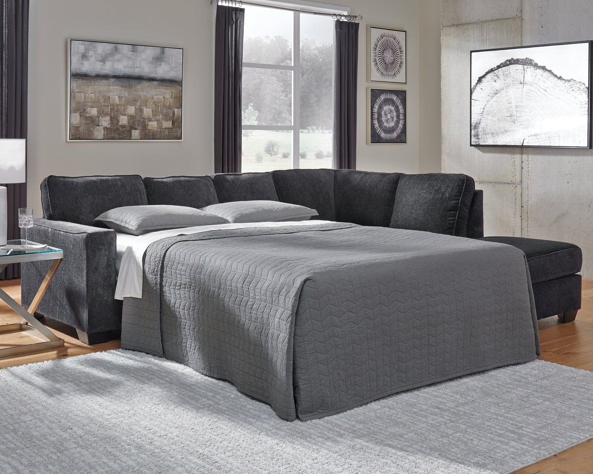 Mega Furniture - Ashley Furniture - Altari Sectional - 2-Piece Sleeper Sectional with Chaise / Slate - 87213S3