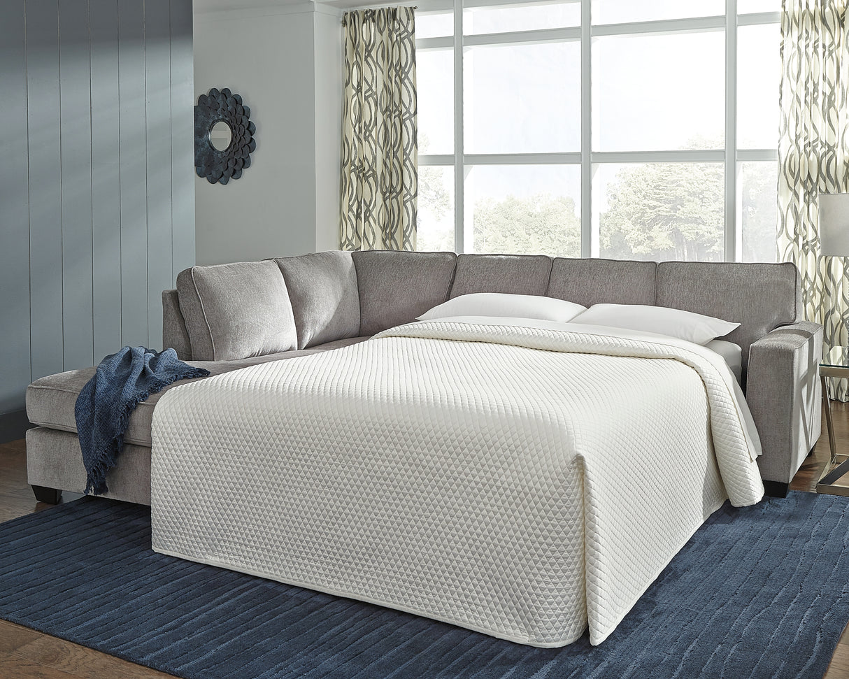 Mega Furniture - Ashley Furniture - Altari Sectional - RAF 2-Piece Sleeper Sectional with Chaise / Alloy - 87214S4