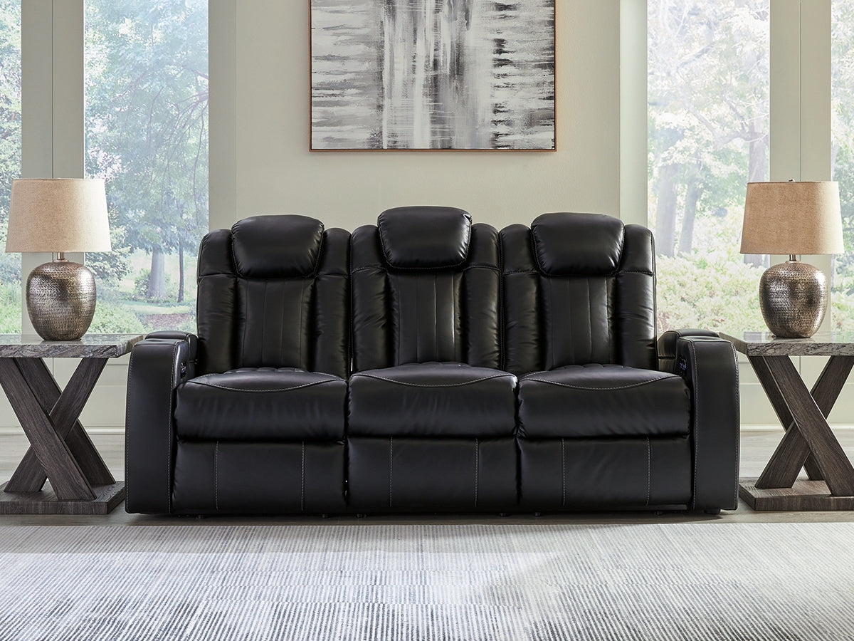Mega Furniture - Ashley Furniture - Caveman Den Living Room - PWR REC Sofa with ADJ Headrest / Midnight - 9070315