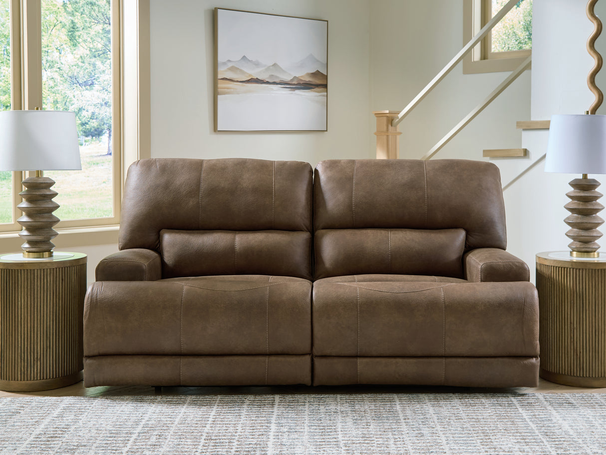 Mega Furniture - Ashley Furniture - Beckley Place Living Room - 2 Seat PWR REC Sofa ADJ HDREST / Earth - PC9180247