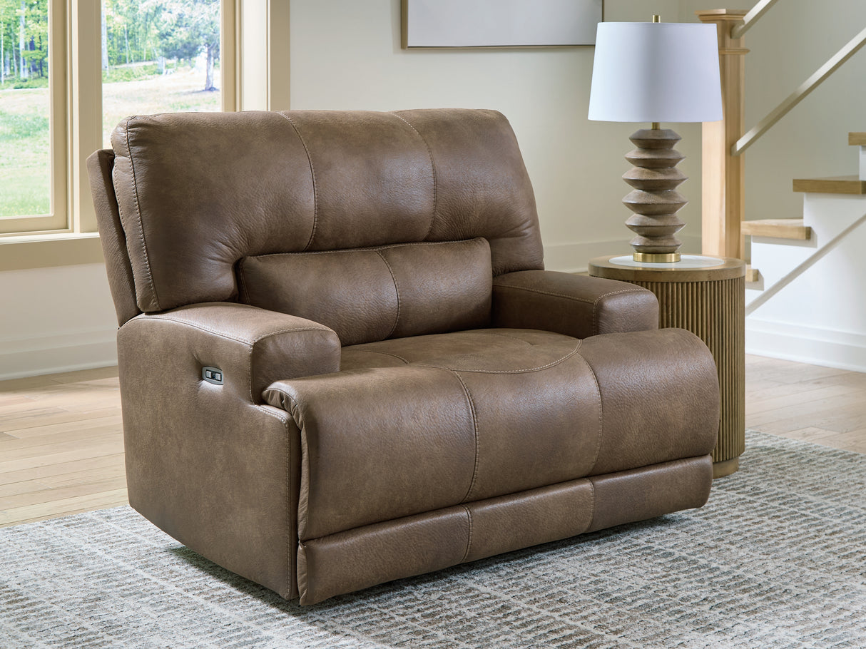 Mega Furniture - Ashley Furniture - Beckley Place Living Room - PWR REC Loveseat/CON/ADJ HDRST / Earth - PC9180218