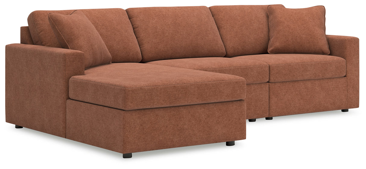 Mega Furniture - Ashley Furniture - Modmax Sectional - RAF 3-Piece Sectional with Chaise / Spice - 92102S17