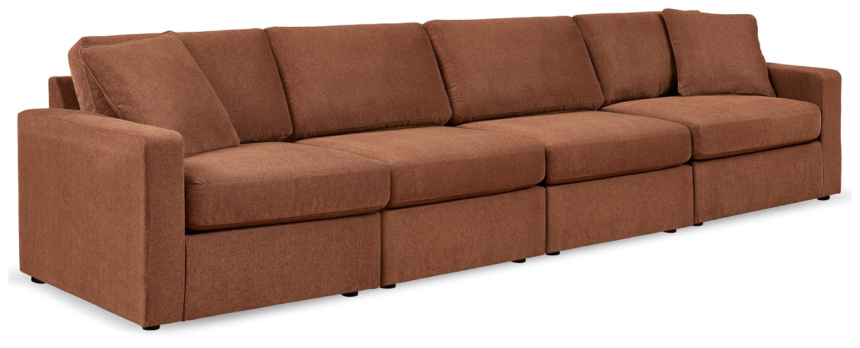 Mega Furniture - Ashley Furniture - Modmax Sectional - RAF 4-Piece Sectional / Spice - 92102S10