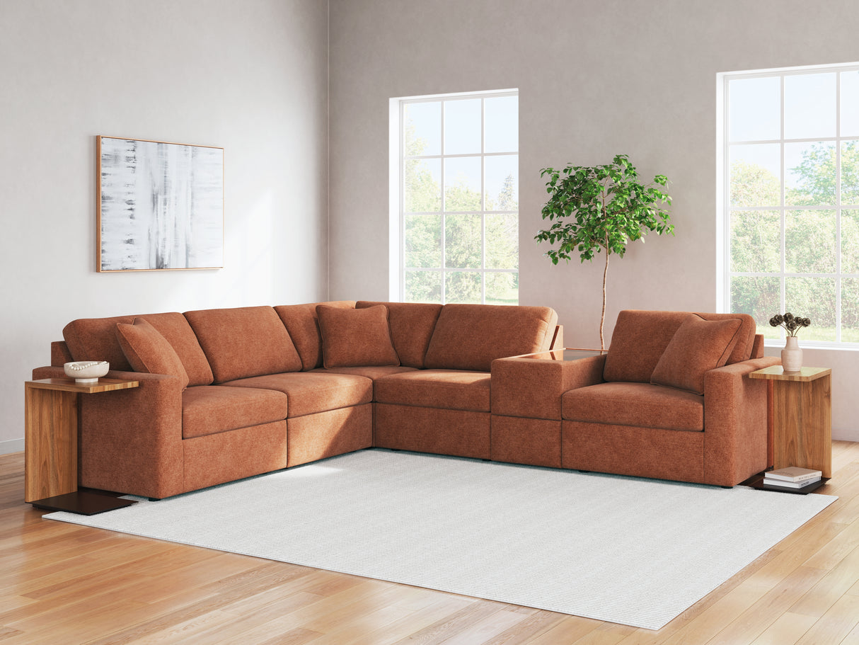 Mega Furniture - Ashley Furniture - Modmax Sectional - RAF 6-Piece Sectional / Spice - 92102S7