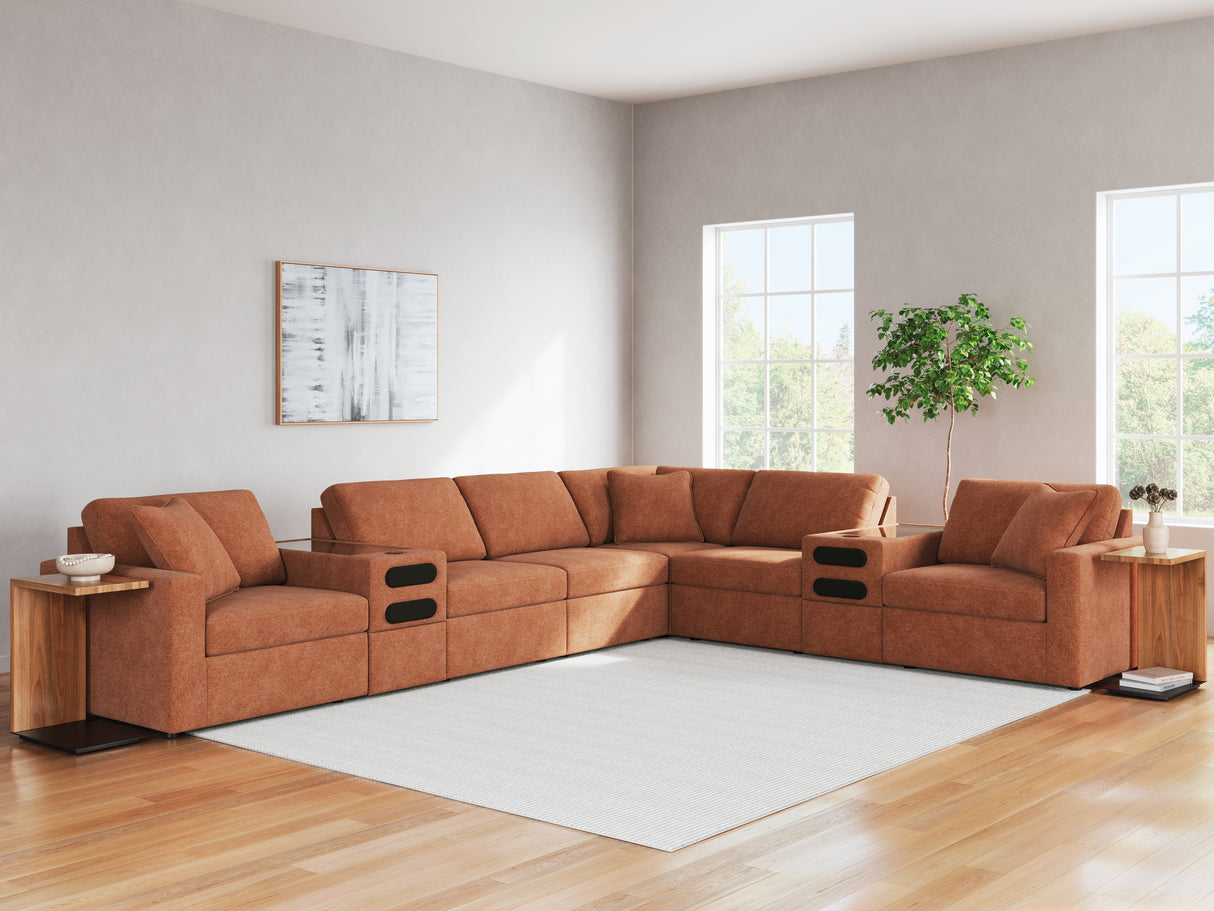 Mega Furniture - Ashley Furniture - Modmax Sectional - RAF 8-Piece Sectional / Spice - 92102S16