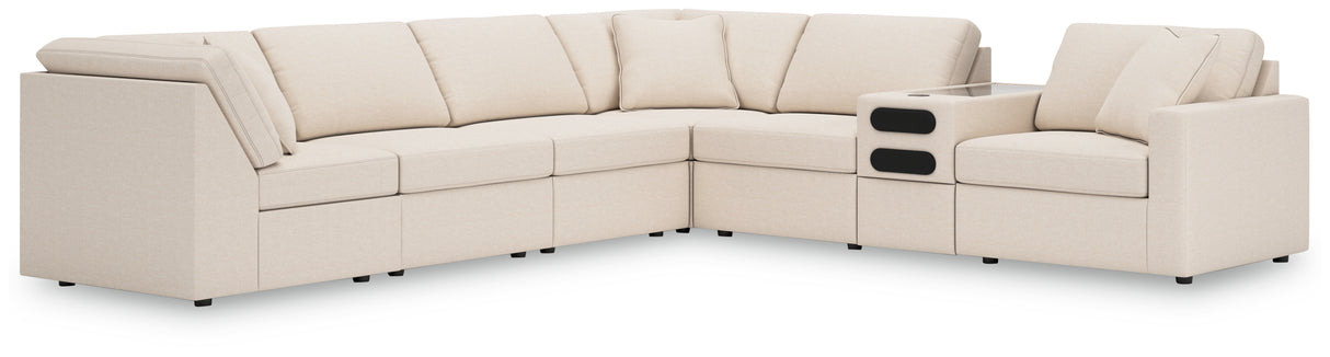 Mega Furniture - Ashley Furniture - Modmax Sectional - 7-Piece Sectional with Audio Console / Oyster - 92103S34