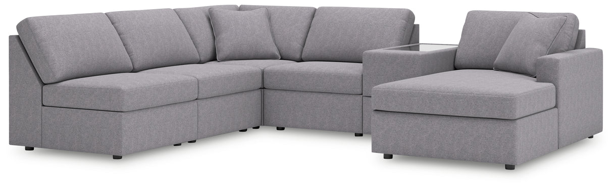Mega Furniture - Ashley Furniture - Modmax Sectional - 6-Piece Sectional with Chaise and Storage Console / Granite - 92104S22