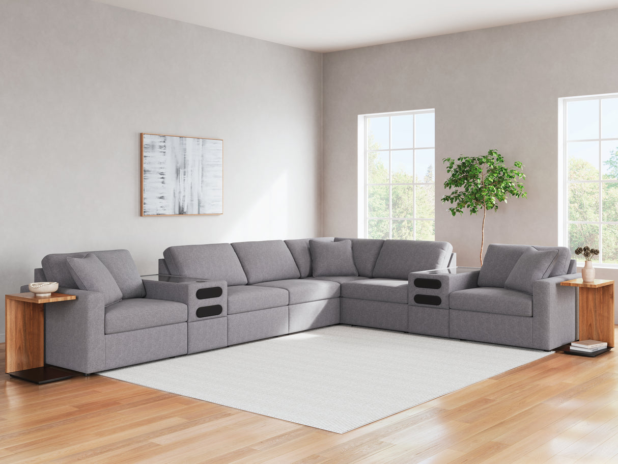Mega Furniture - Ashley Furniture - Modmax Sectional - RAF 8-Piece Sectional / Granite - 92104S16