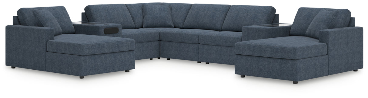Mega Furniture - Ashley Furniture - Modmax Sectional - RAF 8-Piece Sectional with Chaise / Ink - 92121S31