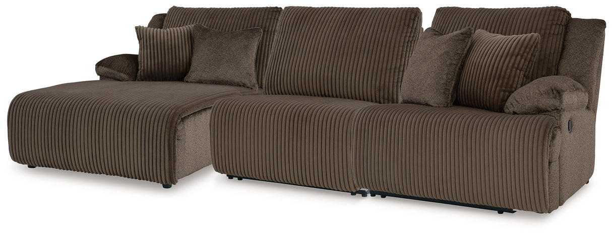 Mega Furniture - Ashley Furniture - Top Tier Sectional - 3-Piece Sofa Chaise Sectional / Chocolate - 92705S11