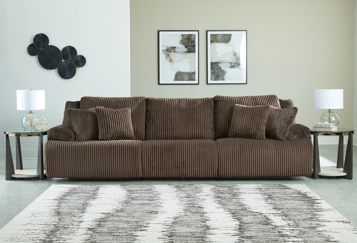 Mega Furniture - Ashley Furniture - Top Tier Sectional - 3-Piece Sectional Sofa / Chocolate - 92705S8
