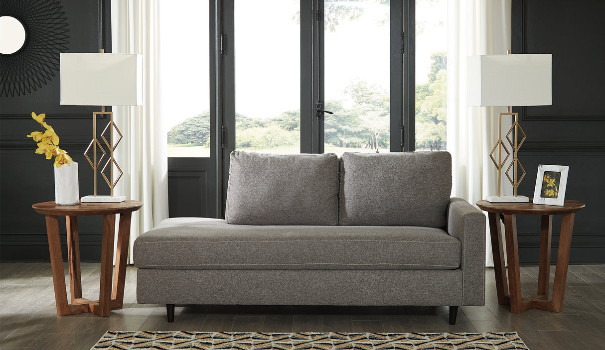 Mega Furniture - Ashley Furniture - Lyman Living Room - RAF Corner Chaise / Graphite - 9330317