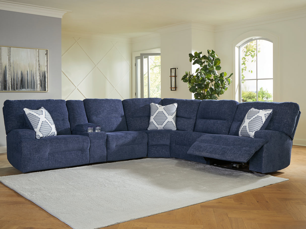 Mega Furniture - Ashley Furniture - Acklen Place Sectional - 6-Piece Power Reclining Sectional / Navy - 93607S15