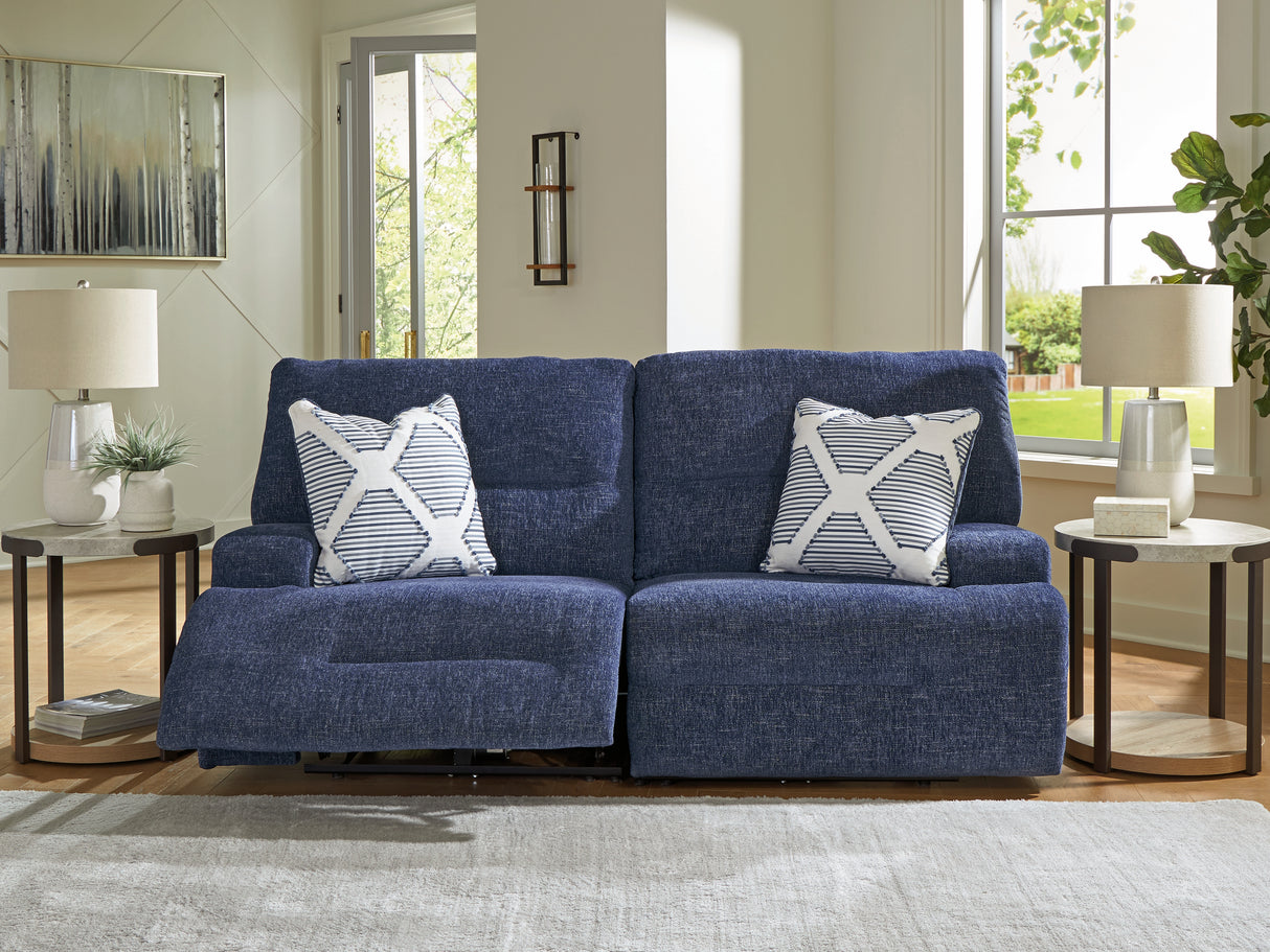 Mega Furniture - Ashley Furniture - Acklen Place Sectional - 2-Piece Power Reclining Sectional / Navy - 93607S16