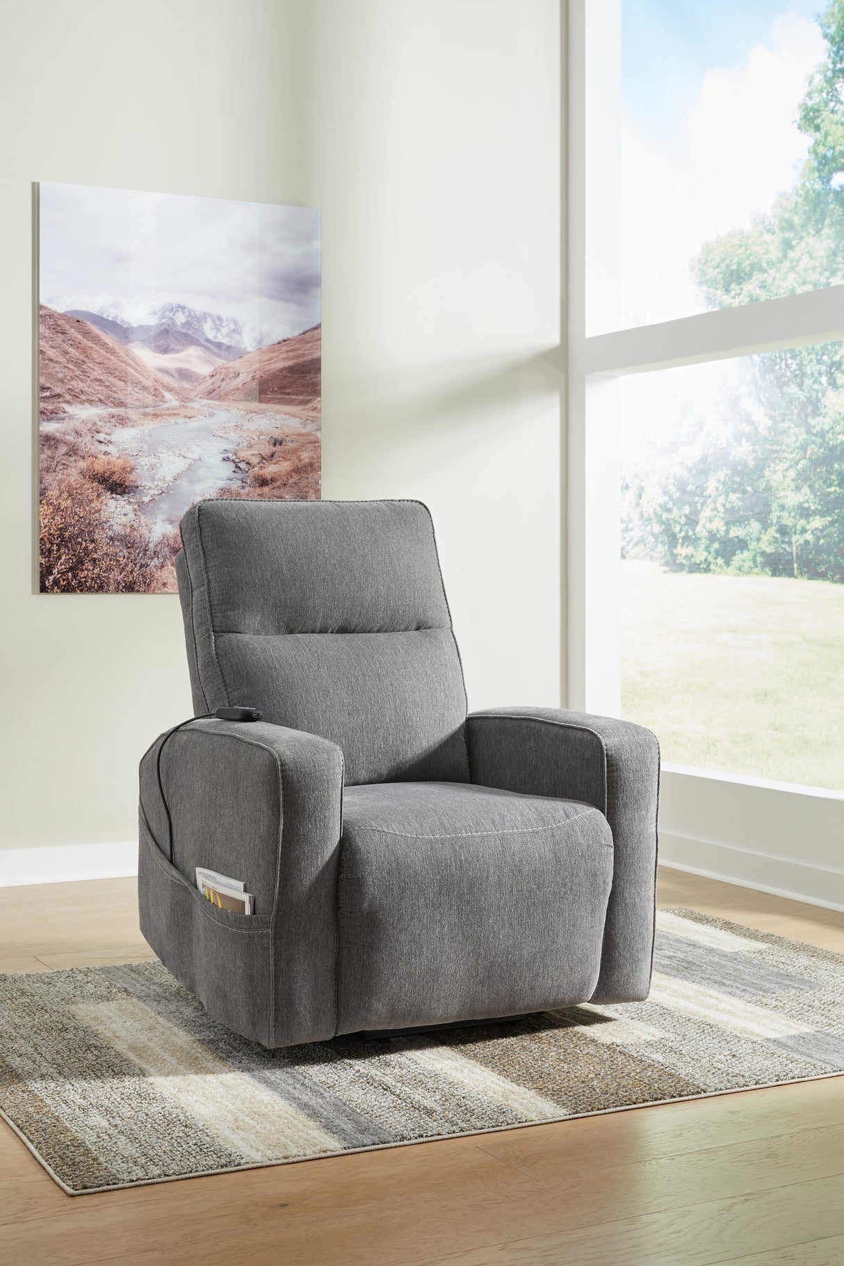 Mega Furniture - Ashley Furniture - Starganza Living Room - Power Lift Recliner / Gray - 9370412