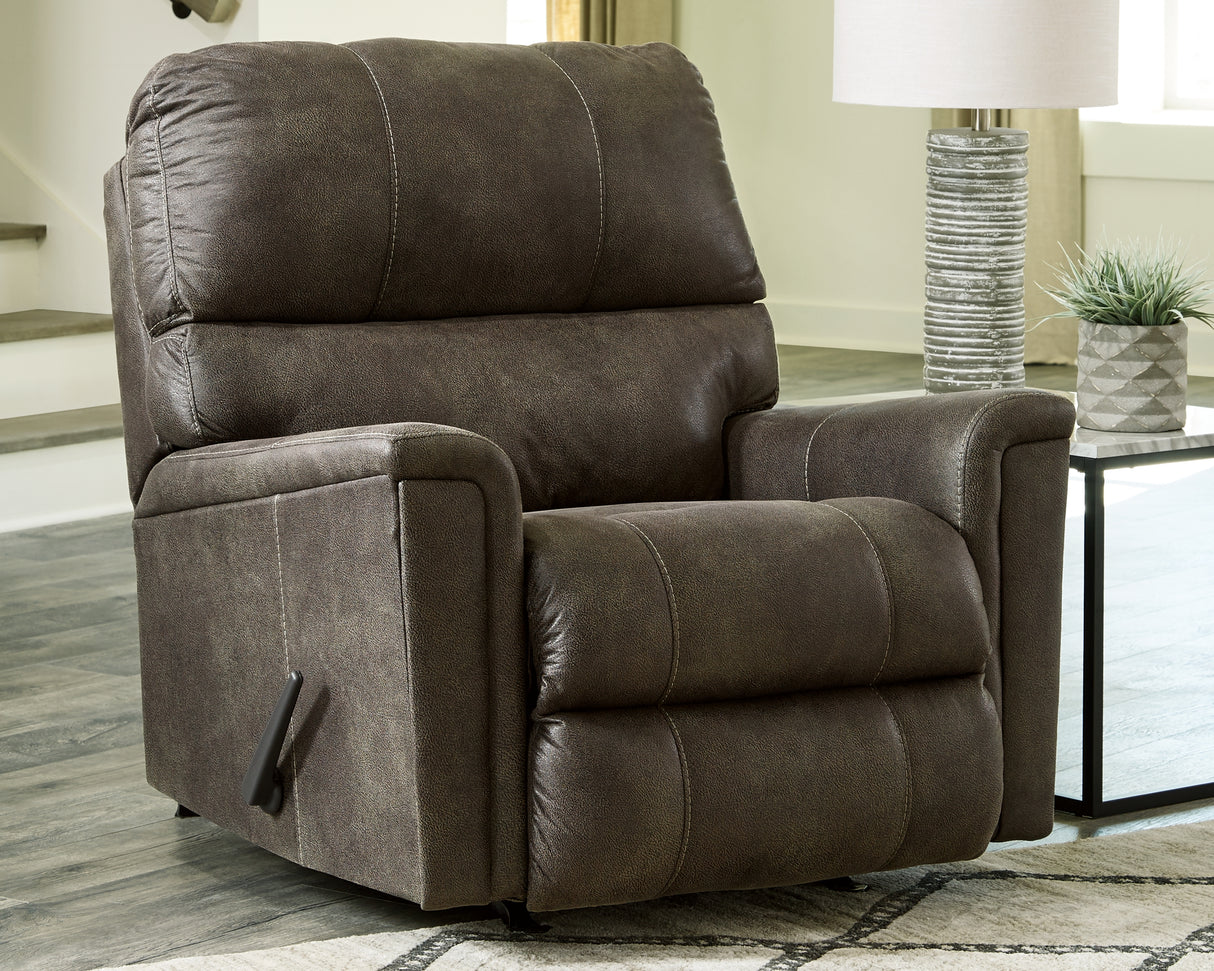 Mega Furniture - Ashley Furniture - Navi Living Room - Rocker Recliner / Smoke - 9400225