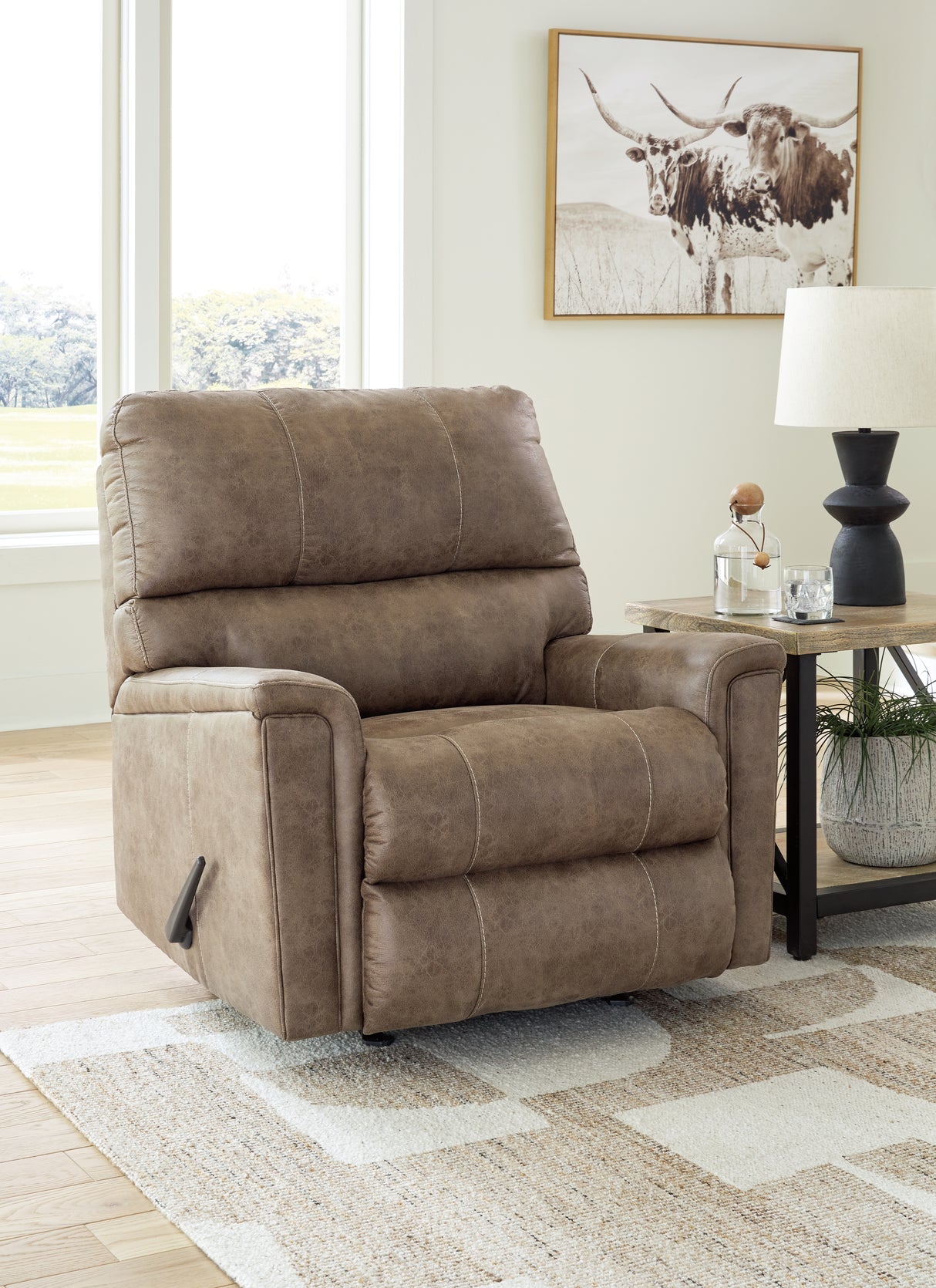 Mega Furniture - Ashley Furniture - Navi Living Room - Rocker Recliner / Fossil - 9400425