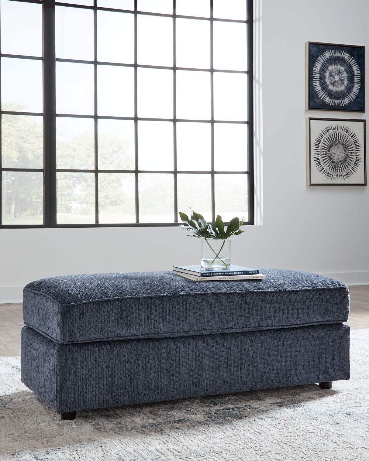 Mega Furniture - Ashley Furniture - Albar Place Living Room - Oversized Accent Ottoman / Cobalt - 9530208
