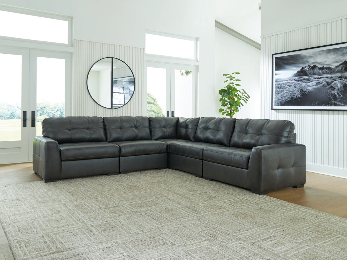 Mega Furniture - Ashley Furniture - Brindley Pier Sectional - RAF 5-Piece Sectional / Fog - 99503S3