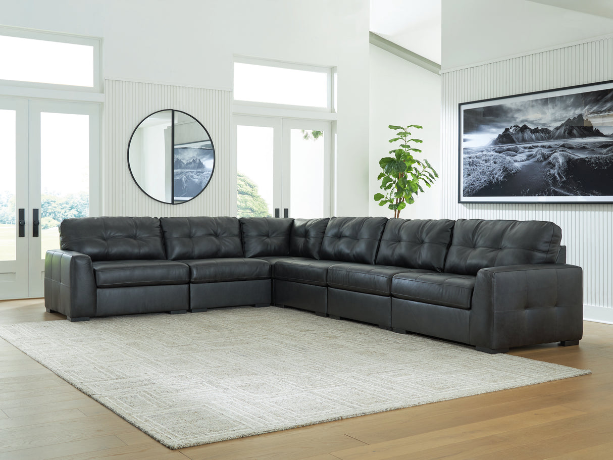 Mega Furniture - Ashley Furniture - Brindley Pier Sectional - RAF 6-Piece Sectional / Fog - 99503S5