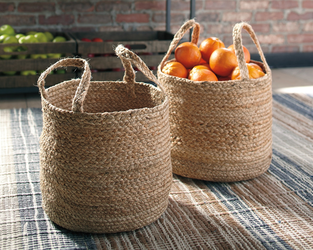 Mega Furniture - Ashley Furniture - Brayton Basket - Basket Set (Set of 2) / Natural - A2000094