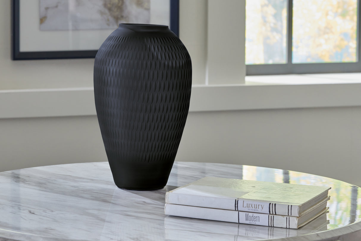 Mega Furniture - Ashley Furniture - Etney Vase - Vase / Slate - A2000510