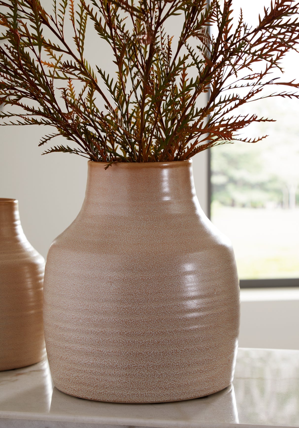 Mega Furniture - Ashley Furniture - Millcott Vase - Vase (2/CS) / Tan - A2000582