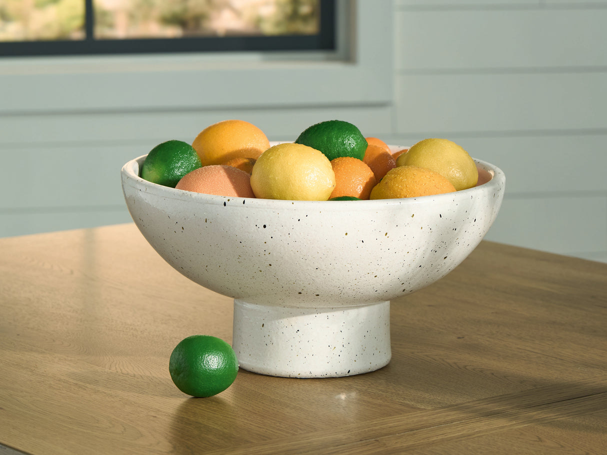 Mega Furniture - Ashley Furniture - Dallinworth Bowl - Bowl / White/Black - A2000833