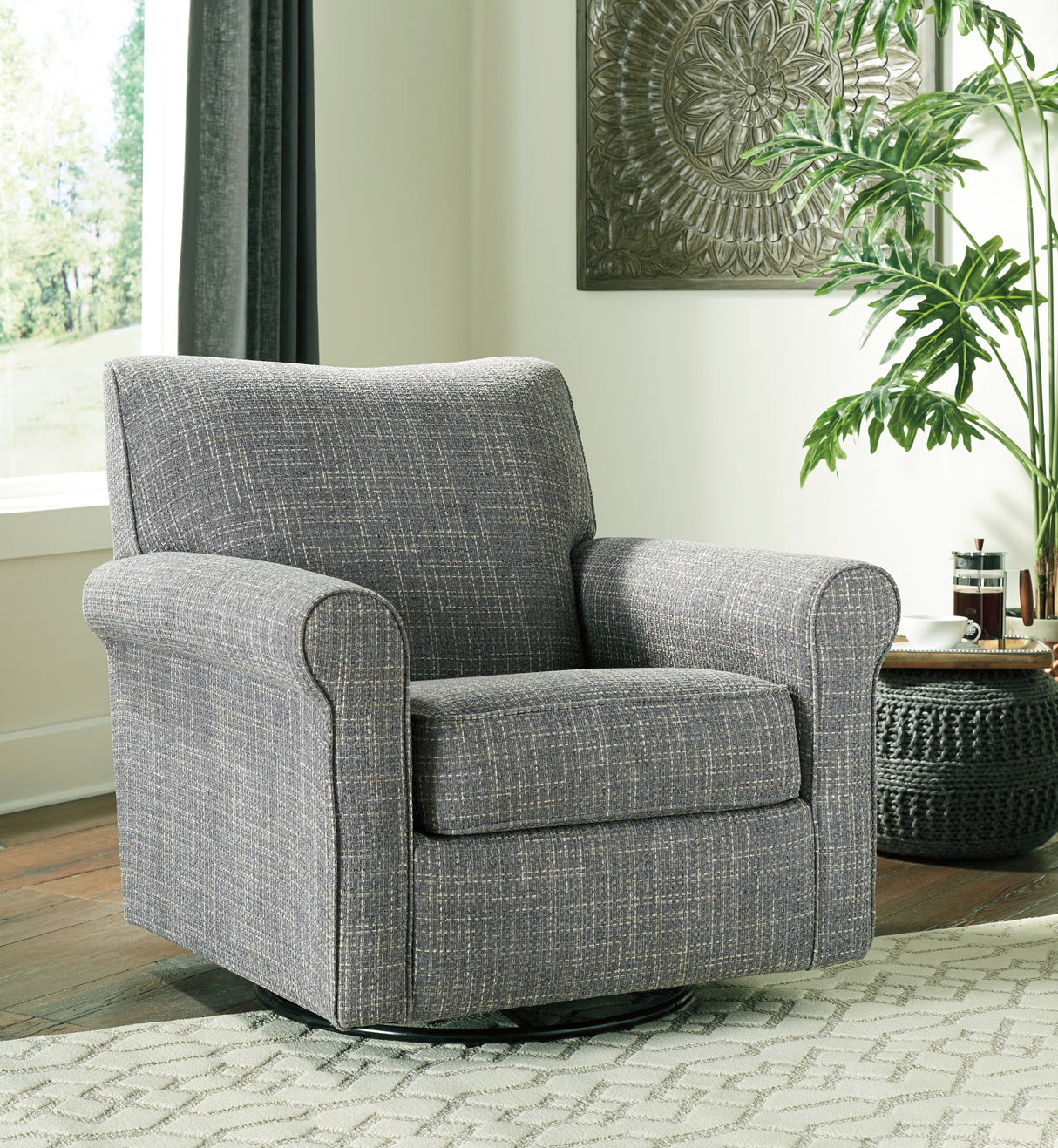 Mega Furniture - Ashley Furniture - Renley Accent Chair - Swivel Glider Accent Chair / Ash - A3000002