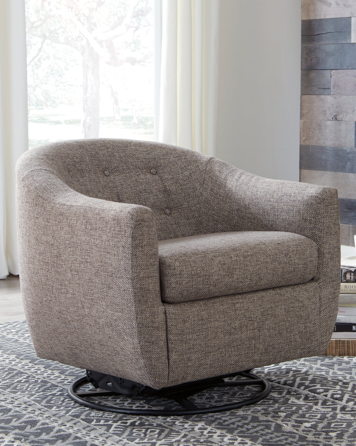 Mega Furniture - Ashley Furniture - Upshur Accent Chair - Swivel Glider Accent Chair / Taupe - A3000003