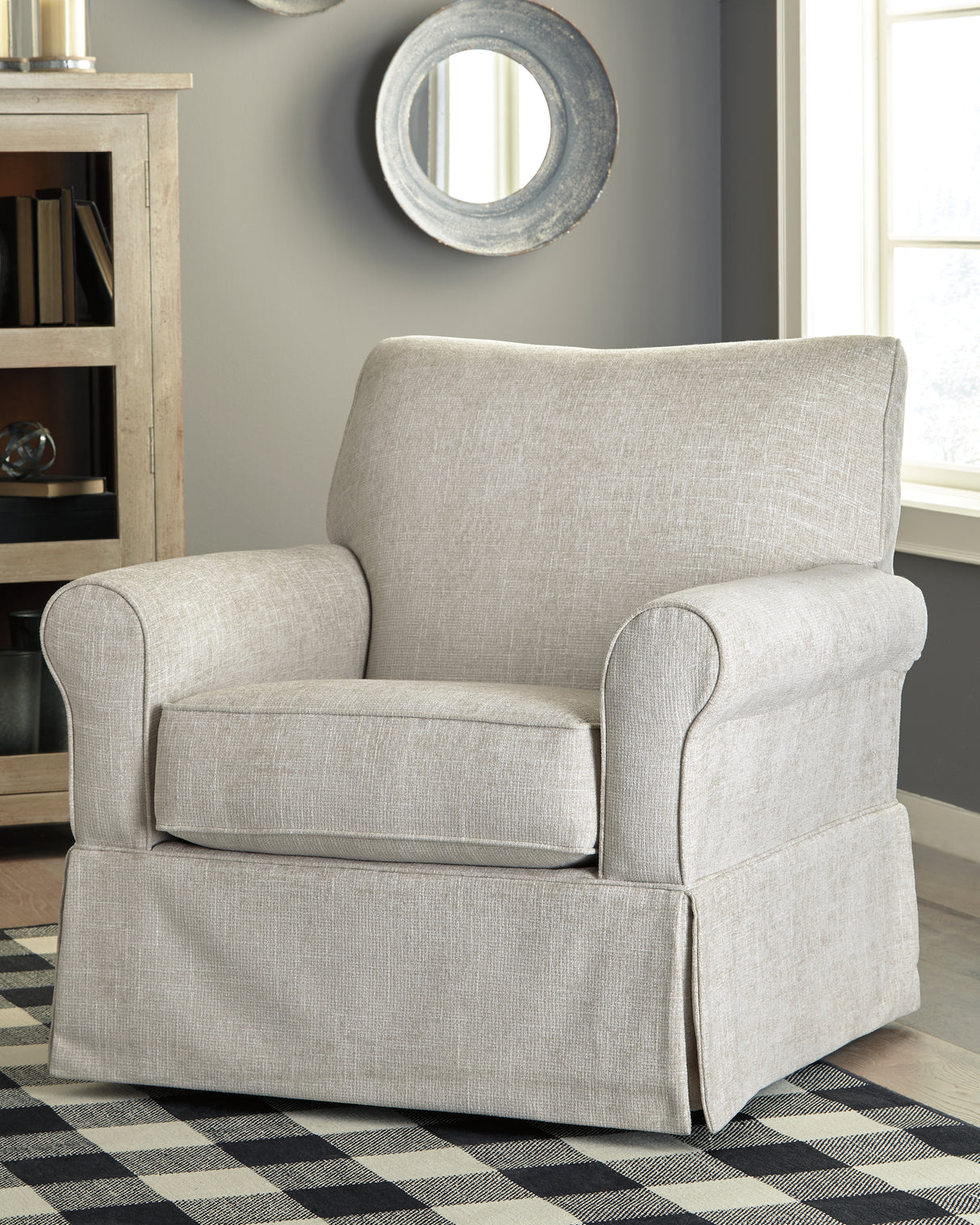 Mega Furniture - Ashley Furniture - Searcy Accent Chair - Swivel Glider Accent Chair / Quartz - A3000006