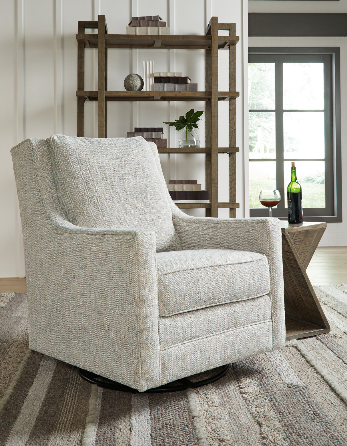 Mega Furniture - Ashley Furniture - Kambria Swivel Glider Accent Chair - Swivel Glider Accent Chair / Fog - A3000265