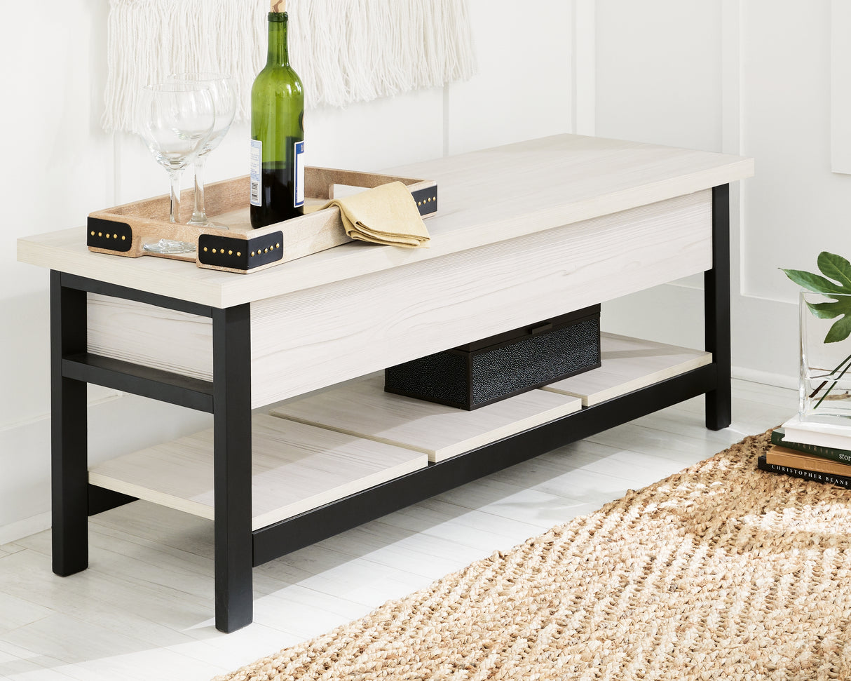 Mega Furniture - Ashley Furniture - Rhyson Storage Bench - Storage Bench / White / 48"W x 16"D x 18"H - A3000312