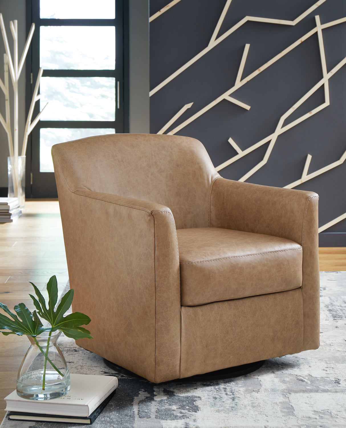 Mega Furniture - Ashley Furniture - Bradney Swivel Accent Chair - Swivel Accent Chair / Tumbleweed - A3000323