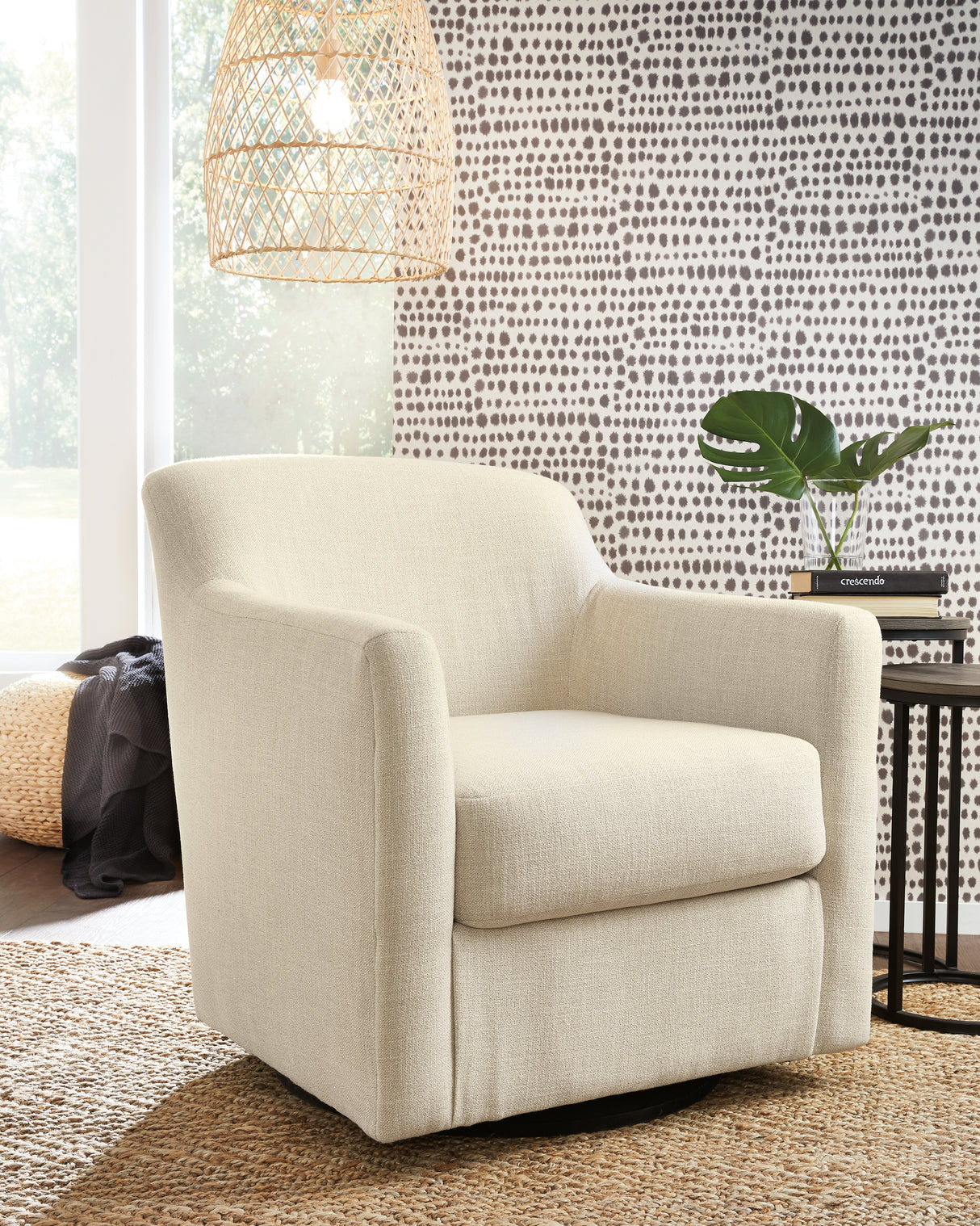 Mega Furniture - Ashley Furniture - Bradney Swivel Accent Chair - Swivel Accent Chair / Linen - A3000325