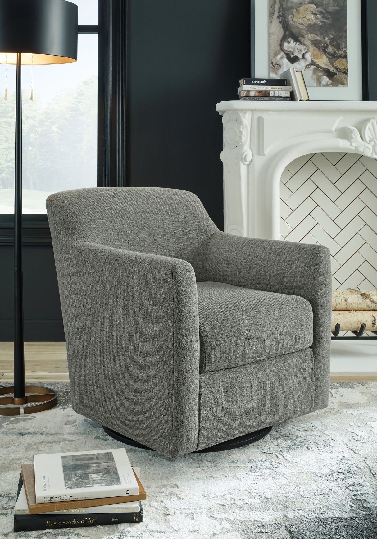 Mega Furniture - Ashley Furniture - Bradney Swivel Accent Chair - Swivel Accent Chair / Fossil - A3000324