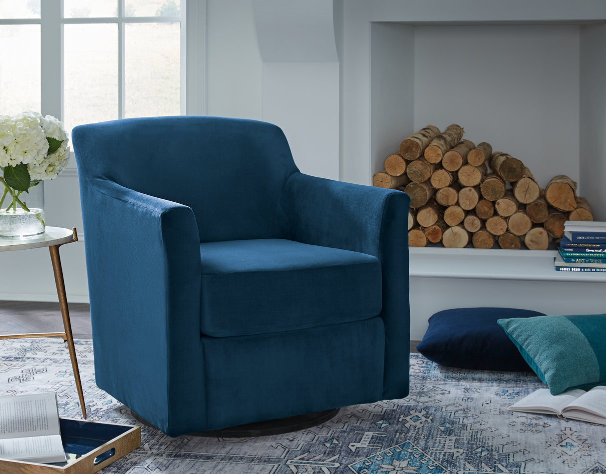 Mega Furniture - Ashley Furniture - Bradney Swivel Accent Chair - Swivel Accent Chair / Ink - A3000602