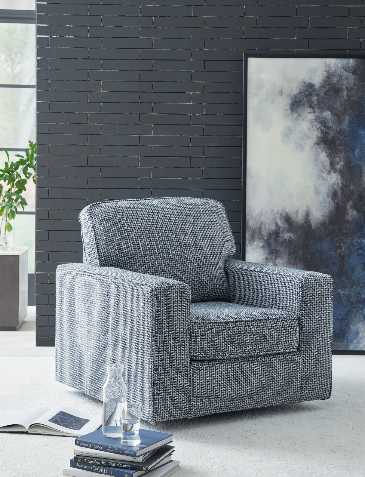 Mega Furniture - Ashley Furniture - Olwenburg Swivel Accent Chair - Swivel Accent Chair / Denim - A3000652