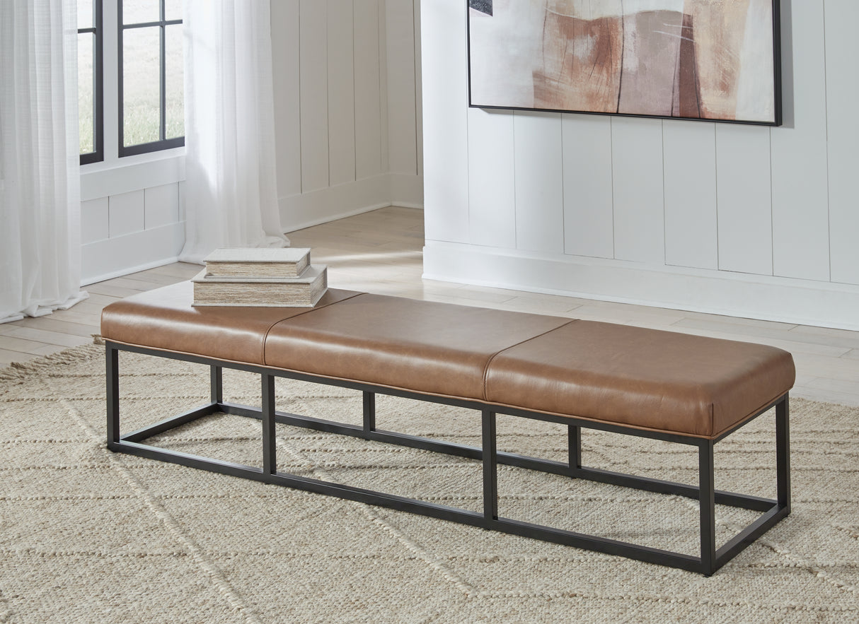 Mega Furniture - Ashley Furniture - Joston Accent Bench - Accent Bench / Caramel / 71"W x 19"D x 16"H - A3000693