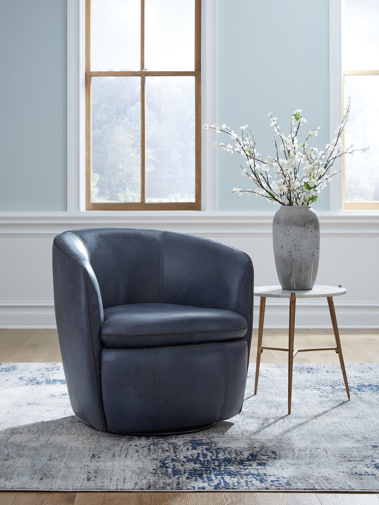 Mega Furniture - Ashley Furniture - Kierreys Swivel Accent Chair - Swivel Accent Chair / Ocean - A3000701